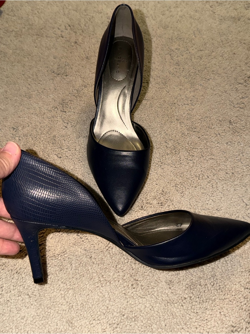 Women's Navy Pointed heels